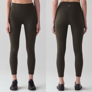 Lululemon Wunder Under Hi-Rise 7/8 Tight Active Leggings Luon Olive Green Size 4